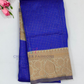Elegant Blue Color Art Silk Saree With Sandal Color Border For Women