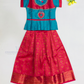 Elegant Sky Blue Colored Silk Langa Sets With Stone Work For Girls