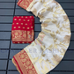 Attractive Off White Color Silk With Digital Printing Work Saree For Women