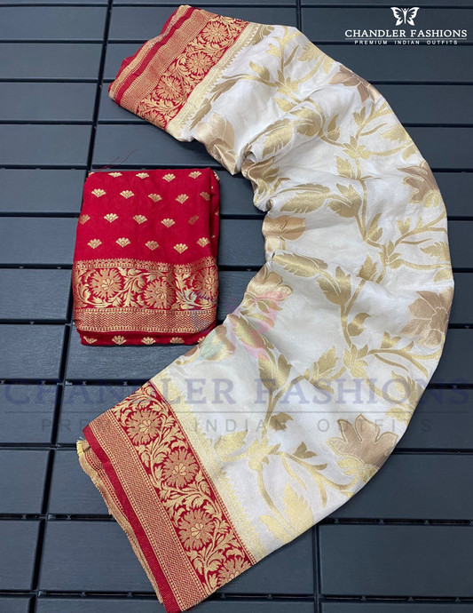Attractive Off White Color Silk With Digital Printing Work Saree For Women