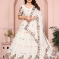 Elegant White Color Georgette Lehenga Choli With Embroidery Work For Women