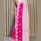 Pink Colored Faux Georgette Crush Pattern Sequins Work Near Me