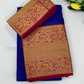 Wonderful Navy Blue Color Pure Kanchi Silk Gold Zari Work Saree For Women - SILKMARK CERTIFIED