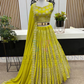 Alluring Yellow Color Heavy Embroidery Sequins Work Wedding Lehenga Choli