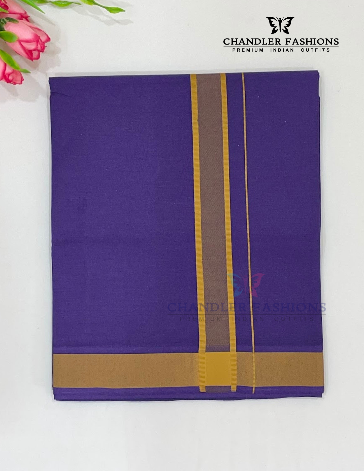 Stunning Dark Violet Color Cotton Dhoti For Men