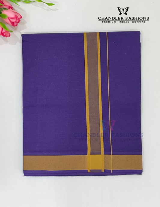 Stunning Dark Violet Color Cotton Dhoti For Men