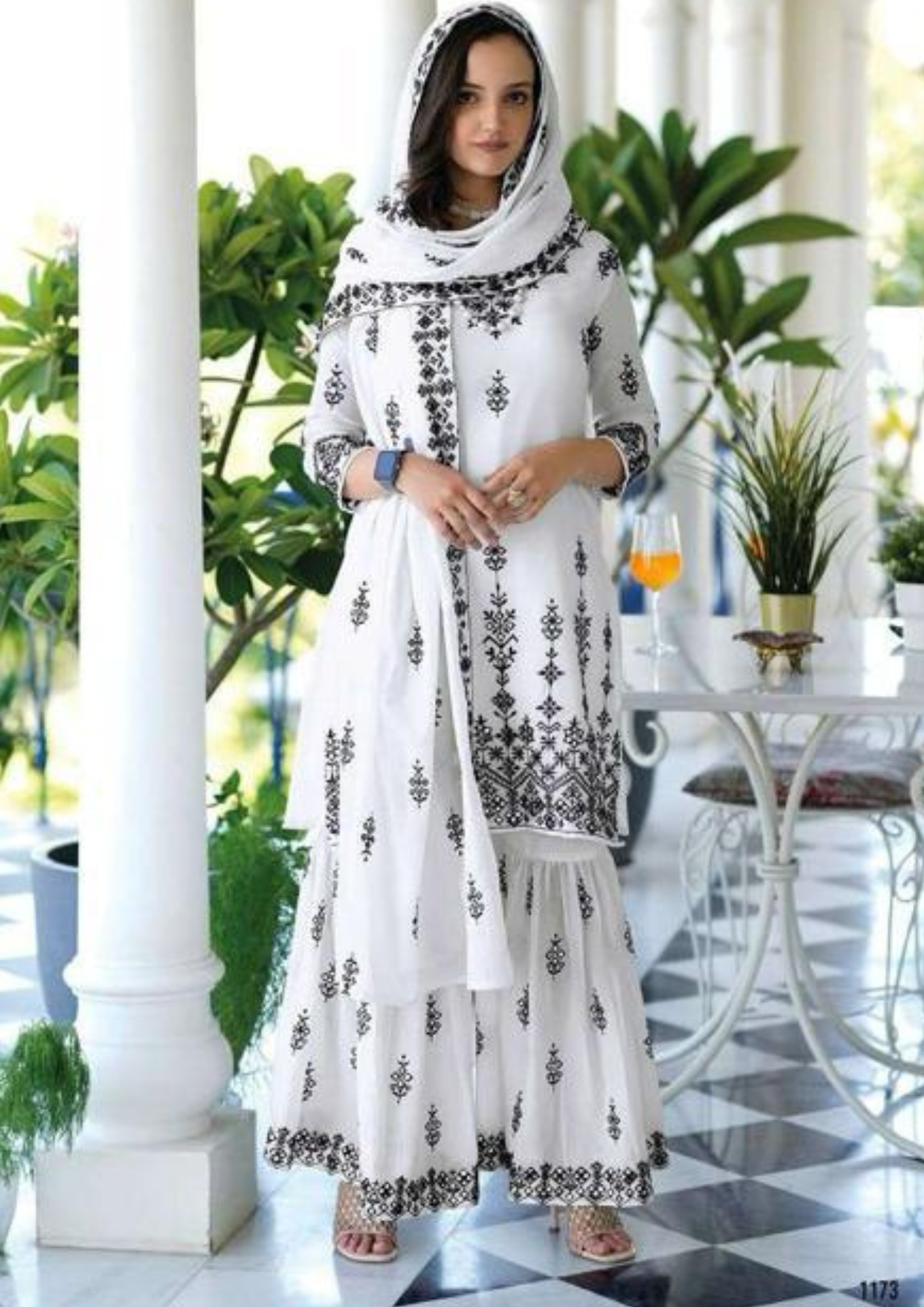 Gorgeous White Color Fancy Embroidery Work Kurti  Near me