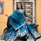 Charming Teal Blue Color Embroidery And Thread Work Lehenga Choli For Women