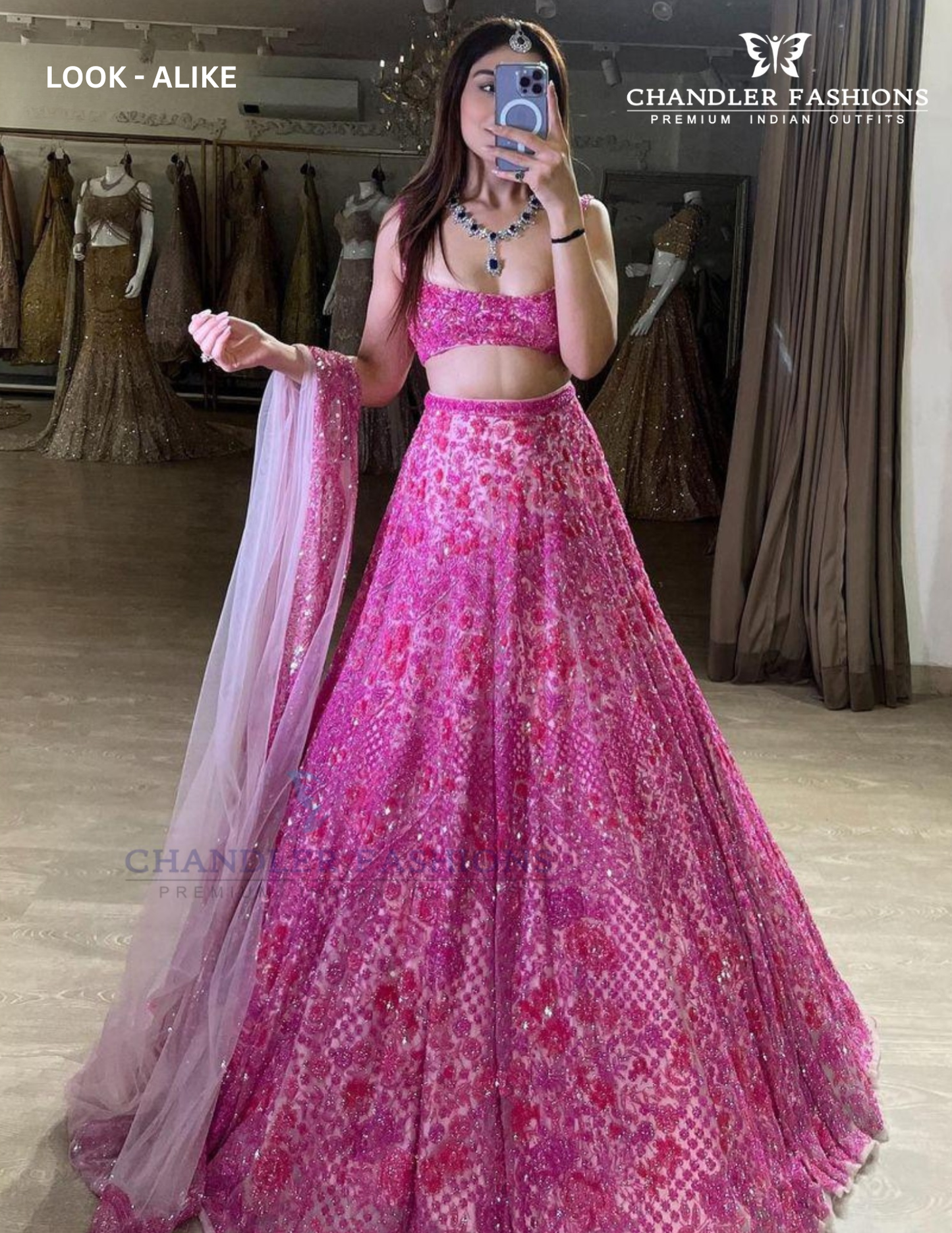 Beautiful Pink Color Embroidery And Sequins Work Lehenga For Women