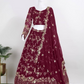 Appealing Maroon Color Designer Georgette Sequins Embroidered Lehenga Choli With Fancy Net Dupatta