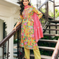 Elegent Musted Yellow Color Straight Kurthi With Pant And Fancy Jacquard Dupatta For Women