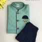 Sea Blue Color Sherwani Suit With Brooch Pin Near Me
