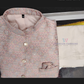 Elegant Peach Color Jacquard Silk With Embroidery And Sequins Work Men's Blazer