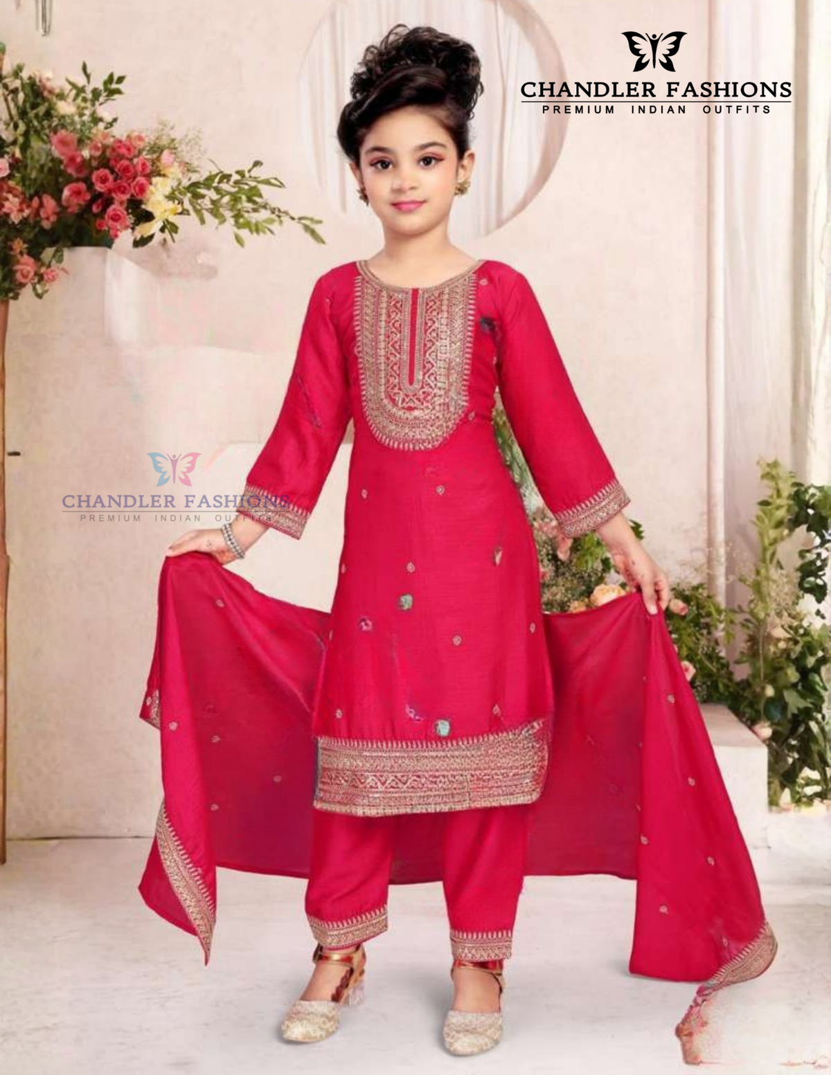 Gorgeous Pink Color Silk Salwar Suit With Embroidery Work For Girls
