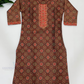 Pleasing Brown Color Kurti With Zari Embroidery And Sequins Work For Women
