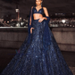 Dark Blue Color With Sequins And Dori Work Lehenga Near Me