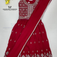 Attractive Red Colored Georgette Choli Sets With Stone Work For Girls