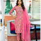 Beautiful Pink Color  Rayon Fancy Embroidery Work Salwar Suits For Women