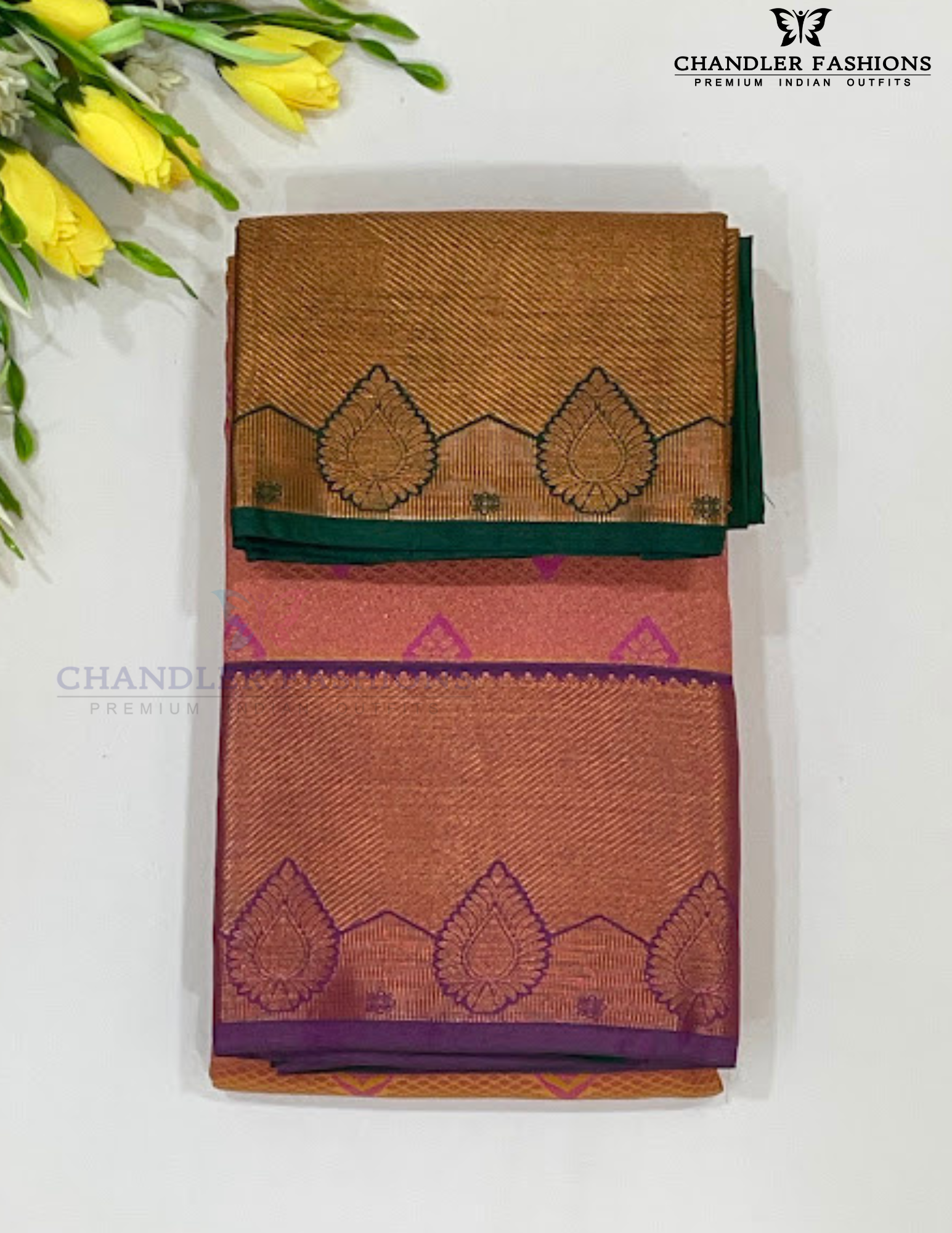 Attractive Pink Color Pure Kanchi Silk Gold Zari Work Saree For Women - SILKMARK CERTIFIED