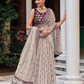 Dazzling Cream Colored Georgette Designer Lehenga Choli For Wedding