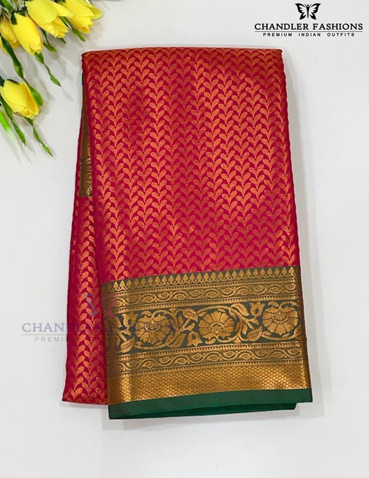Attractive Red Color Soft Silk Saree For Women