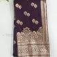 Stunning Dark Purple Color Soft Silk Saree With Zari Work For Women