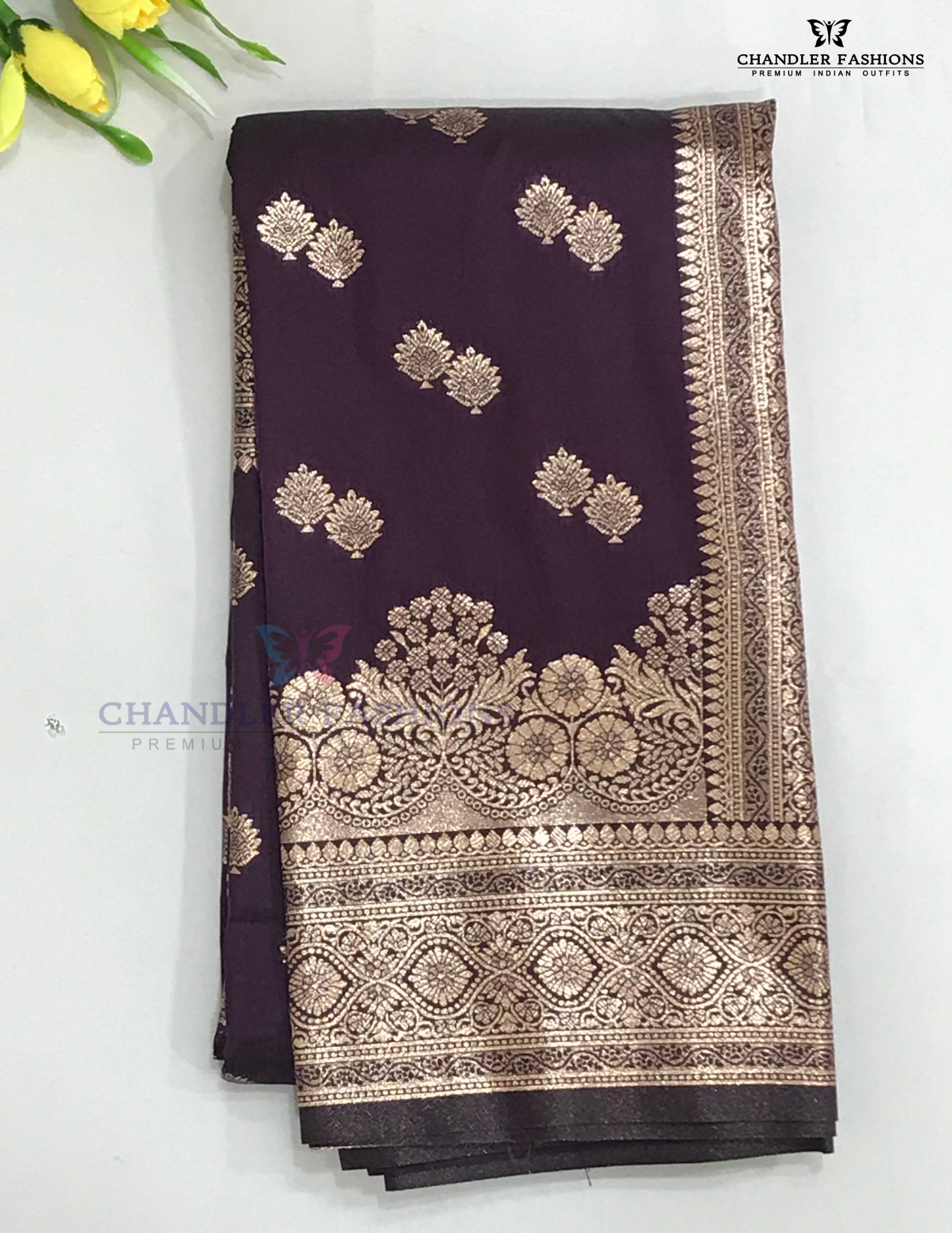 Stunning Dark Purple Color Soft Silk Saree With Zari Work For Women