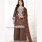 Wonderful Brown Color Rayon With Thread Work Palazzo Suits For Women