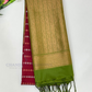 Beautiful Maroon Color Zari Work Soft Silk Saree With Contrast Pallu For Women