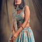  Golden Zari Lehenga With Dupatta Set In USA