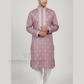 Amazing Purple Color With Embroidery Work Kurta Suits For Men