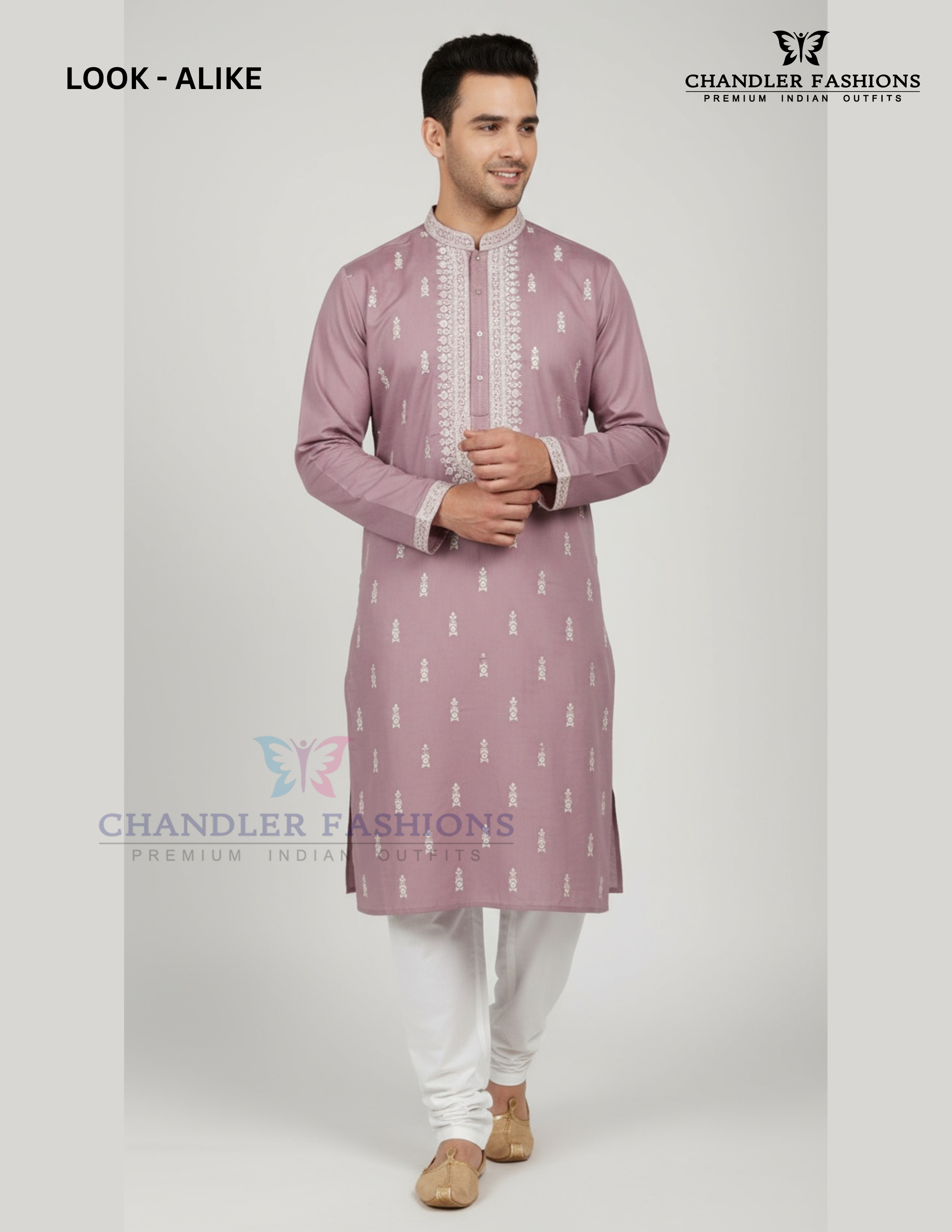 Amazing Purple Color With Embroidery Work Kurta Suits For Men