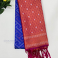 Attractive Blue Color Soft Silk Saree With Contrast Rich Pallu For Women
