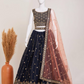 Alluring Blue Color Heavy Georgette Embroidery And Sequins Work Lehenga Choli