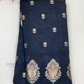 Pretty Black Color Silk Cotton With Gold Zari Saree For Women
