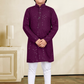 Attractive Violet Color Kid's Straight Rayon Kurta With Embroidery Work With Pajama Pant