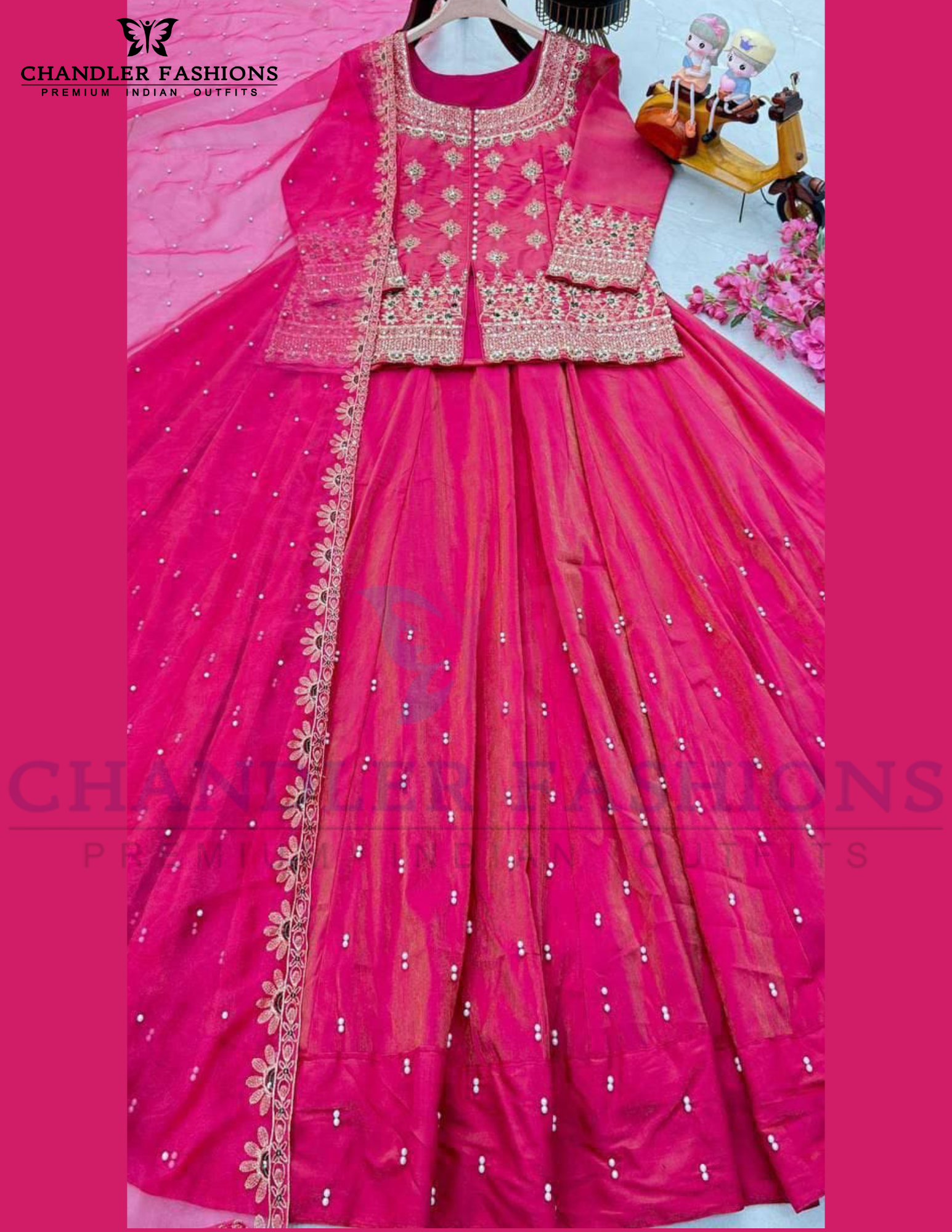 Elegant Pink Color Shimmer Silk With Embroidery Work Lehenga Choli For Women