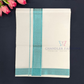 Appealing Men's White Color Cotton Dhoti With Light Blue Border