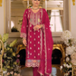 Attractive Pink Color Soft Organza With Embroidery Work Salwar Suits And Dupatta