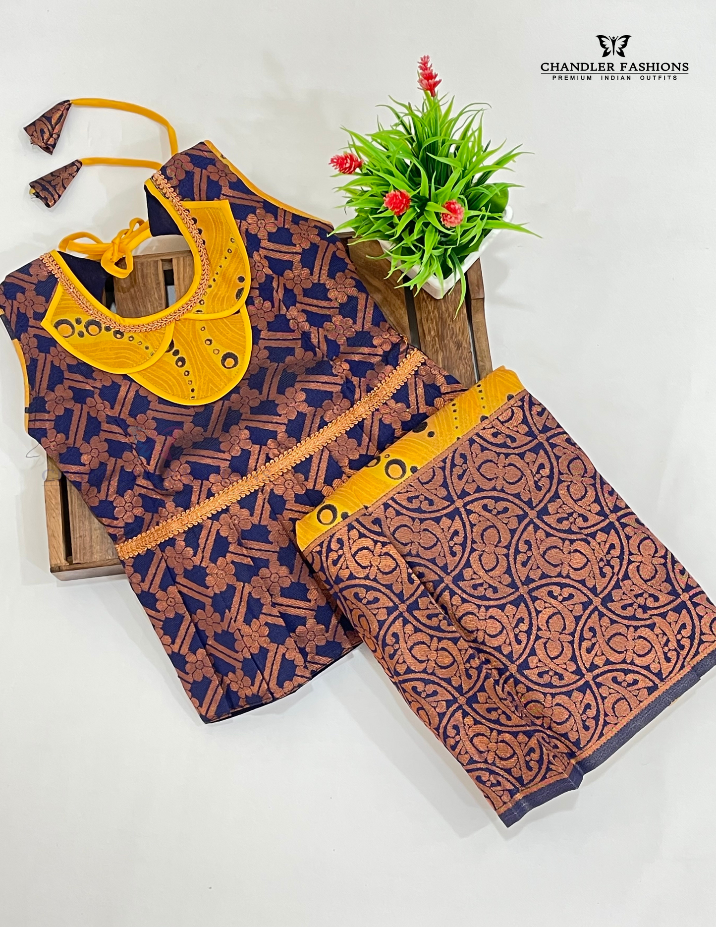 Charming Blue Color Silk Langa Set With Designer Zari Work Near Me