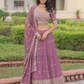 Beautiful Purple Color Georgette With Embroidery And Sequins Work Lehenga Choli With Dupatta