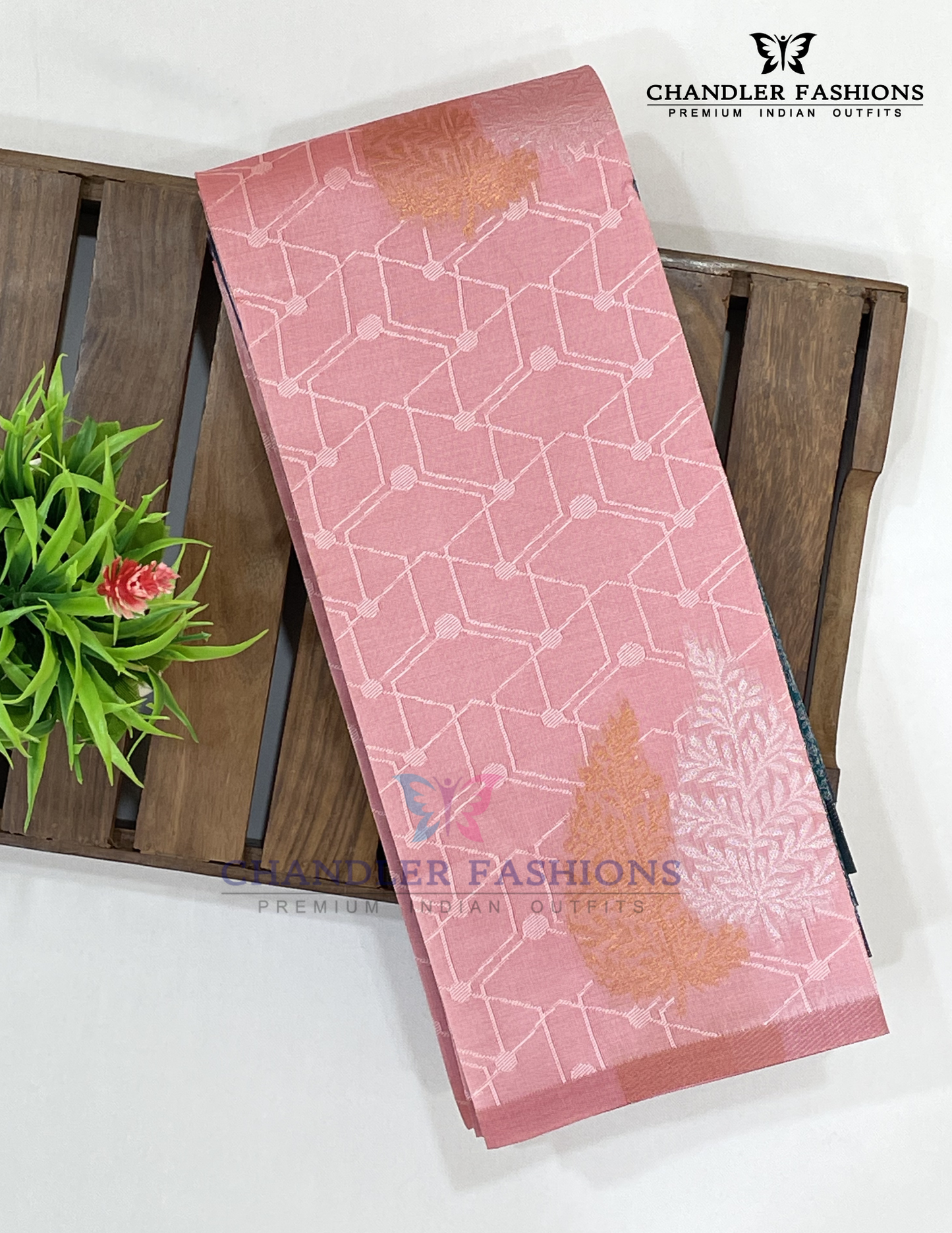 Light Pink Color Art Silk With Green Color Rich Pallu Saree In Chandler