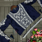 Navy Blue Color Heavy Rangoli Ready To Wear Saree Near Me