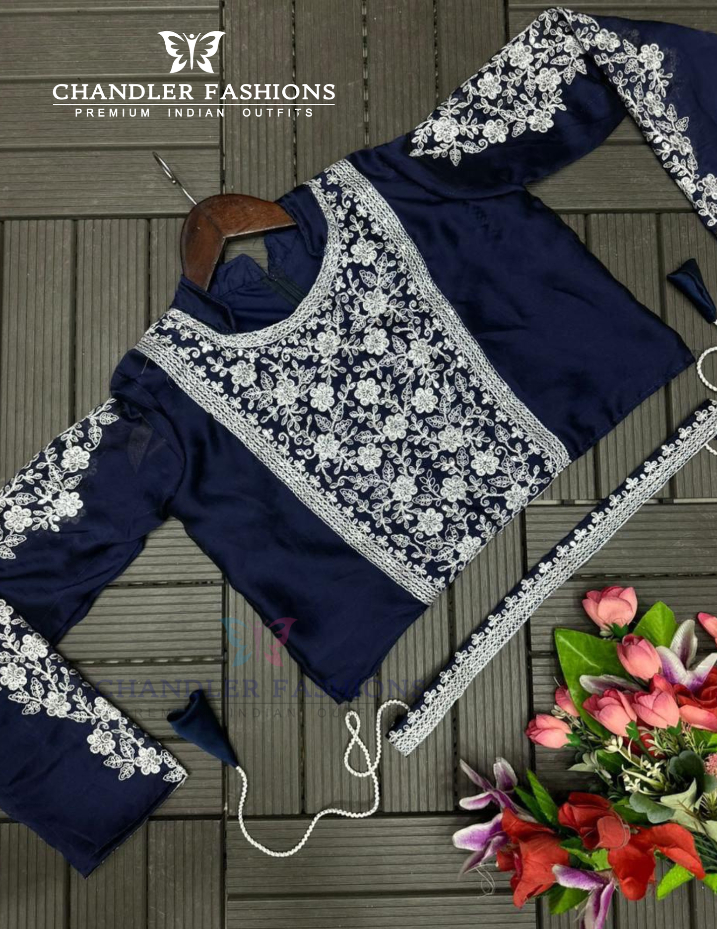 Navy Blue Color Heavy Rangoli Ready To Wear Saree Near Me