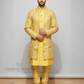 Beautiful Yellow Color Embroidery And Sequins Work Sherwani Suits For Men