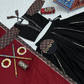 Black Cotton Garba Lehenga Choli In Mesa