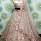 Gorgeous Peach Color Heavy Net Embroidery Sequins Work Lehenga With Dupatta