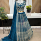 Elegant Blue Color Heavy Embroidery Sequins Work Wedding Lehenga Choli