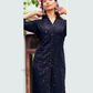 Alluring Black Color Rayon With Chikankari And Sequins Work Kurti For Women