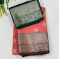 Alluring Peach Color Pure Kanchi Silk Gold Zari Work Saree For Women - SILKMARK CERTIFIED